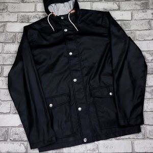 Gap Button Up Raincoat With Hood